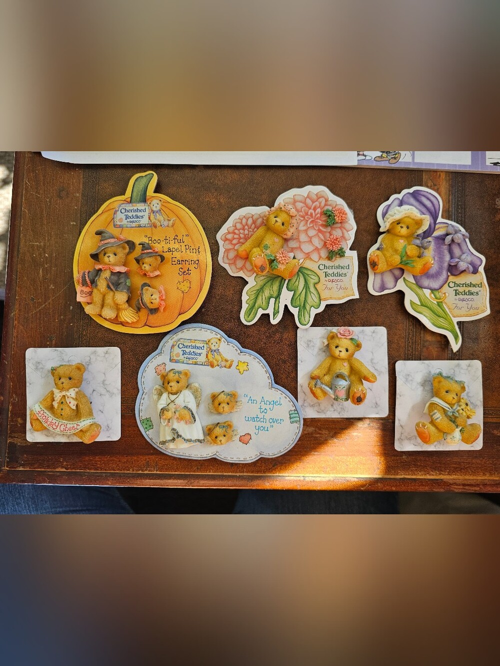 Four Cherished Teddies Pin & Earring Sets